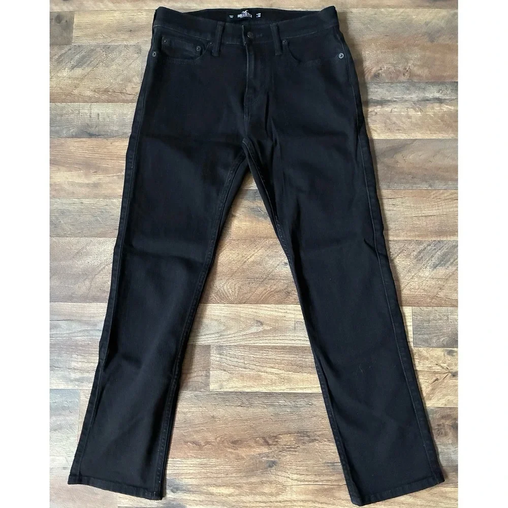 Men's Hollister advanced stretch slim straight black pants Sz. 29/30